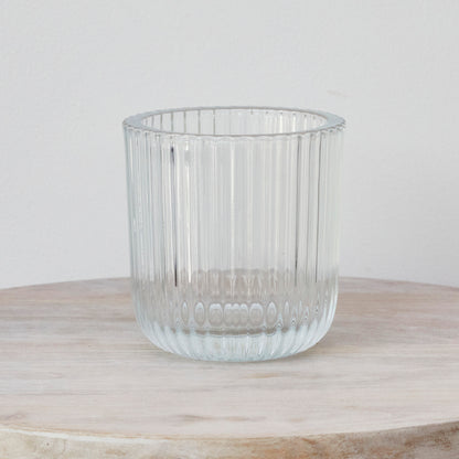 Glass Ribbed Tealight holder - Large