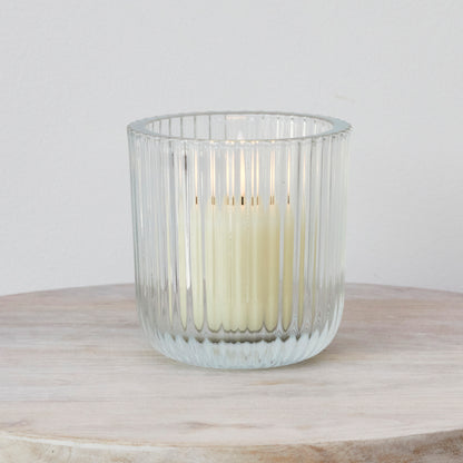 Glass Ribbed Tealight holder - Large