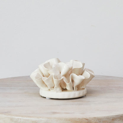 Cream Ceramic Candlestick