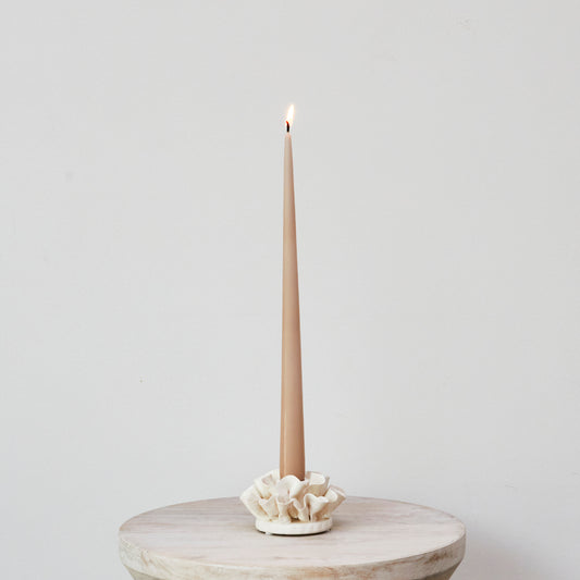Cream Ceramic Candlestick