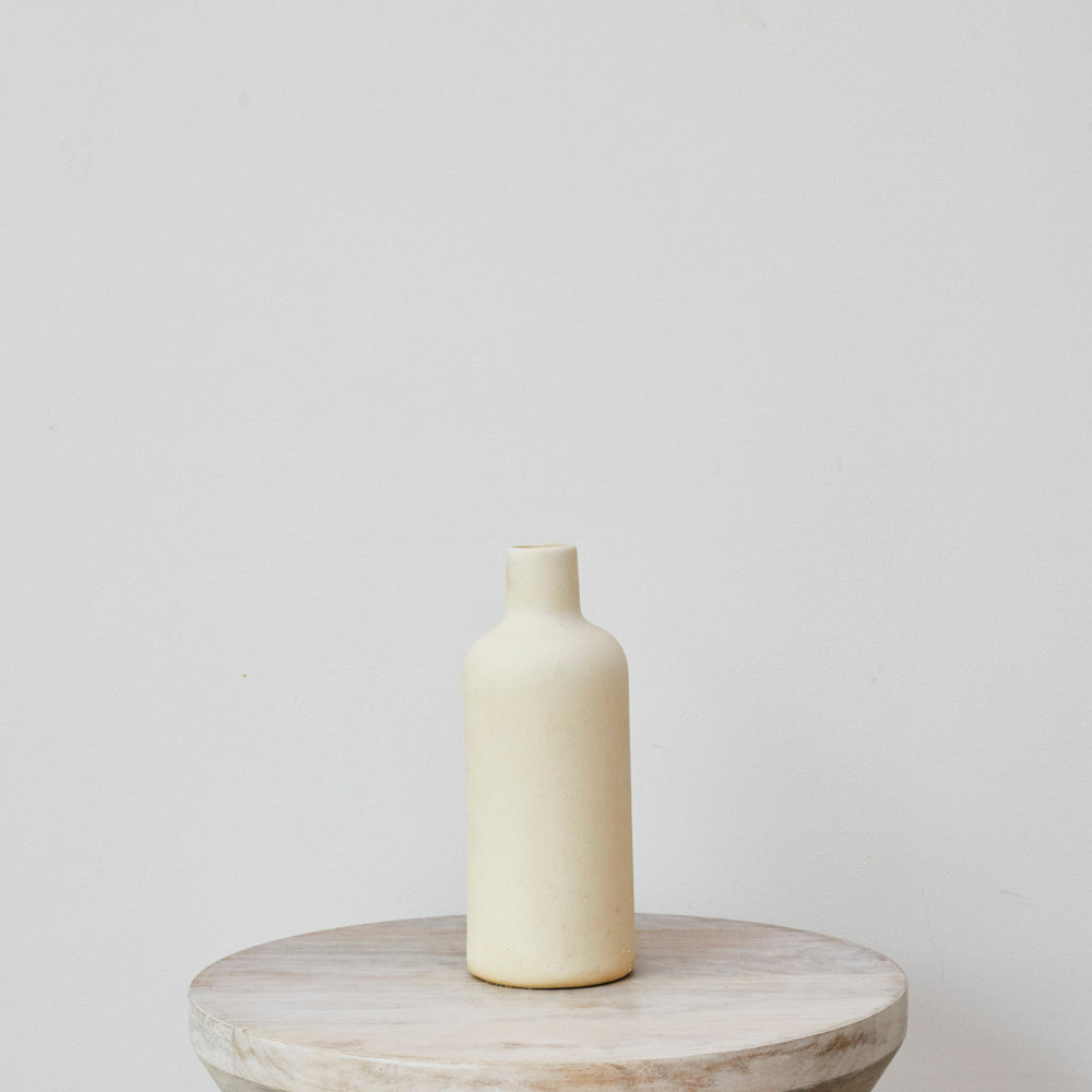 Cream Ceramic Bud Vase - Tall