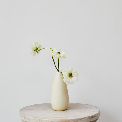 Cream Ceramic Bud Vase - Med