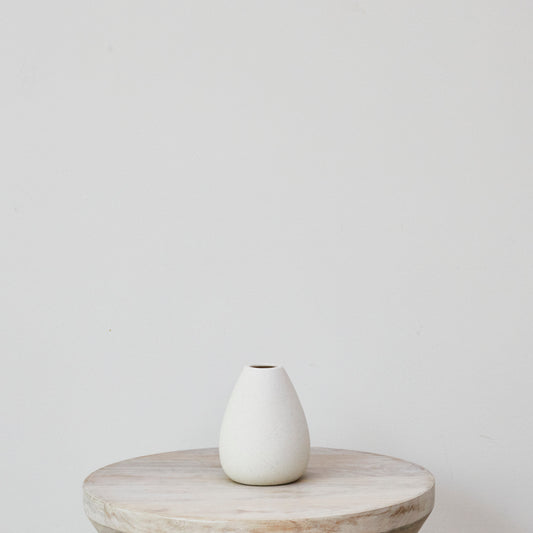 White Ceramic Bud Vase - Low II