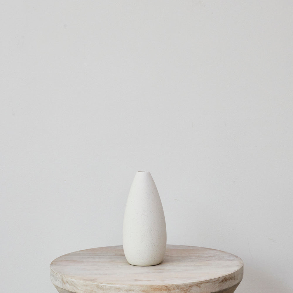 White Ceramic Bud Vase - Med