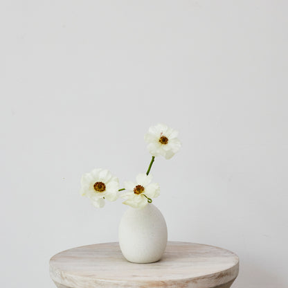 White Ceramic Bud Vase - Low I