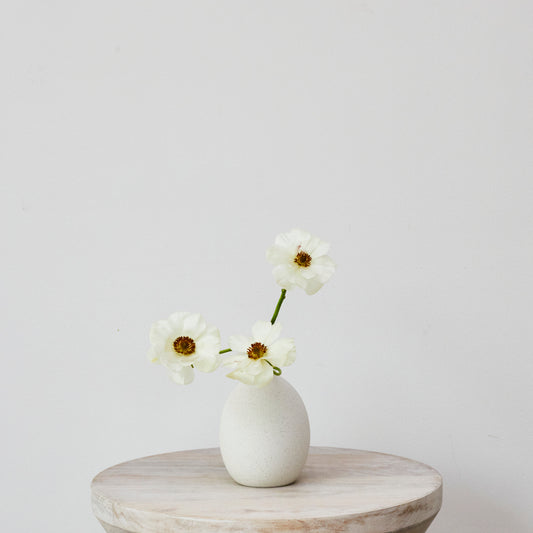 White Ceramic Bud Vase - Low I