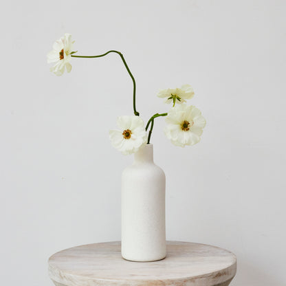 White Ceramic Bud Vase - Tall