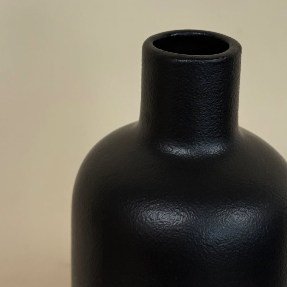 Black Ceramic Bud Vase - Tall