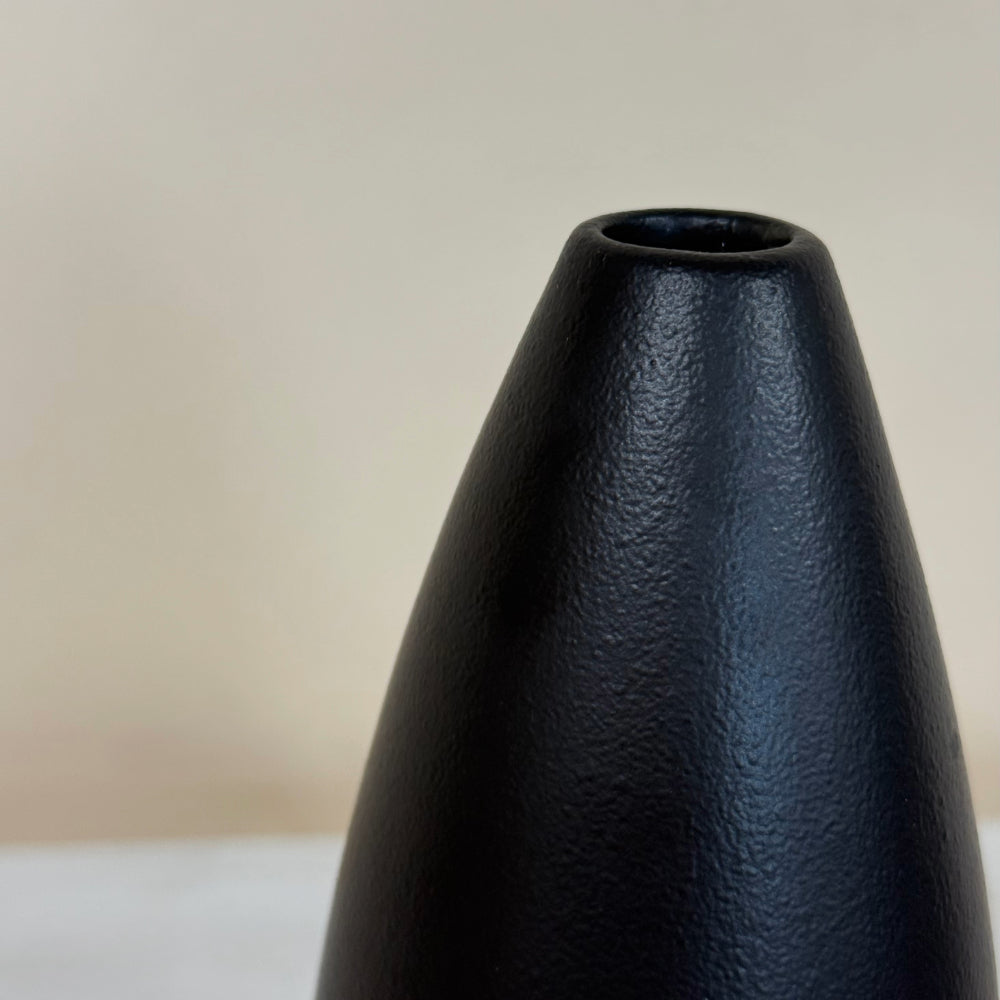 Black Ceramic Bud Vase - Med