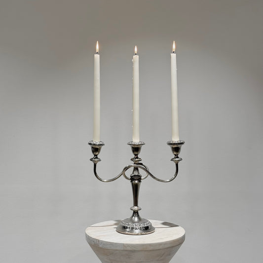 Silver Three Arm Candelabra - Tall