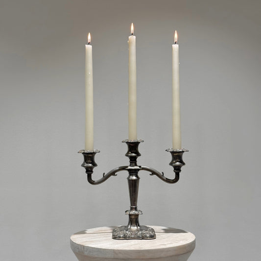 Vintage Silver Three Arm Candelabra