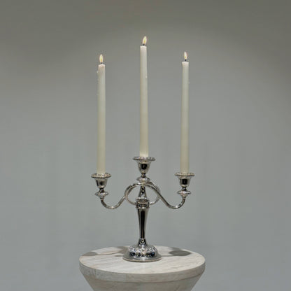 Silver Three Arm Candelabra - Tall