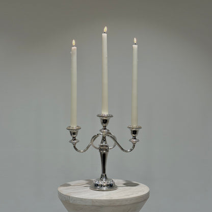 Silver Three Arm Candelabra - Med