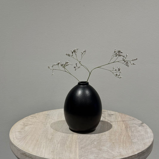 Black Ceramic Bud Vase - Low I