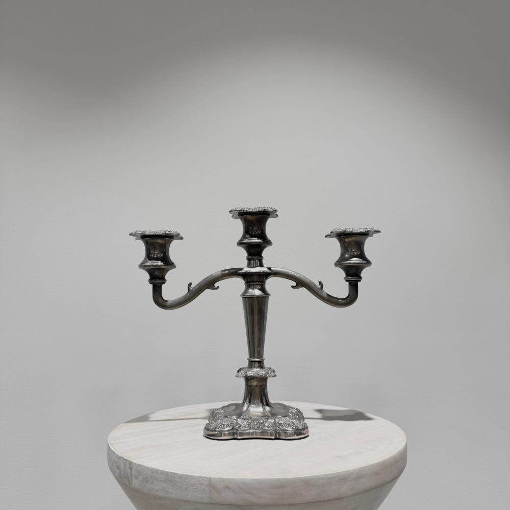 Vintage Silver Three Arm Candelabra