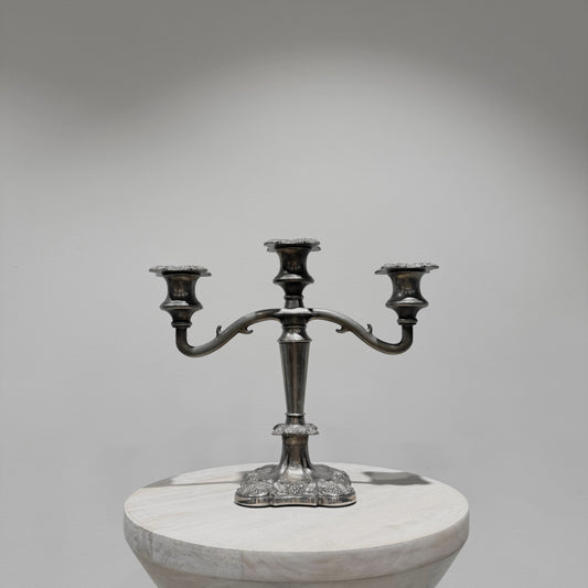 Vintage Silver Three Arm Candelabra