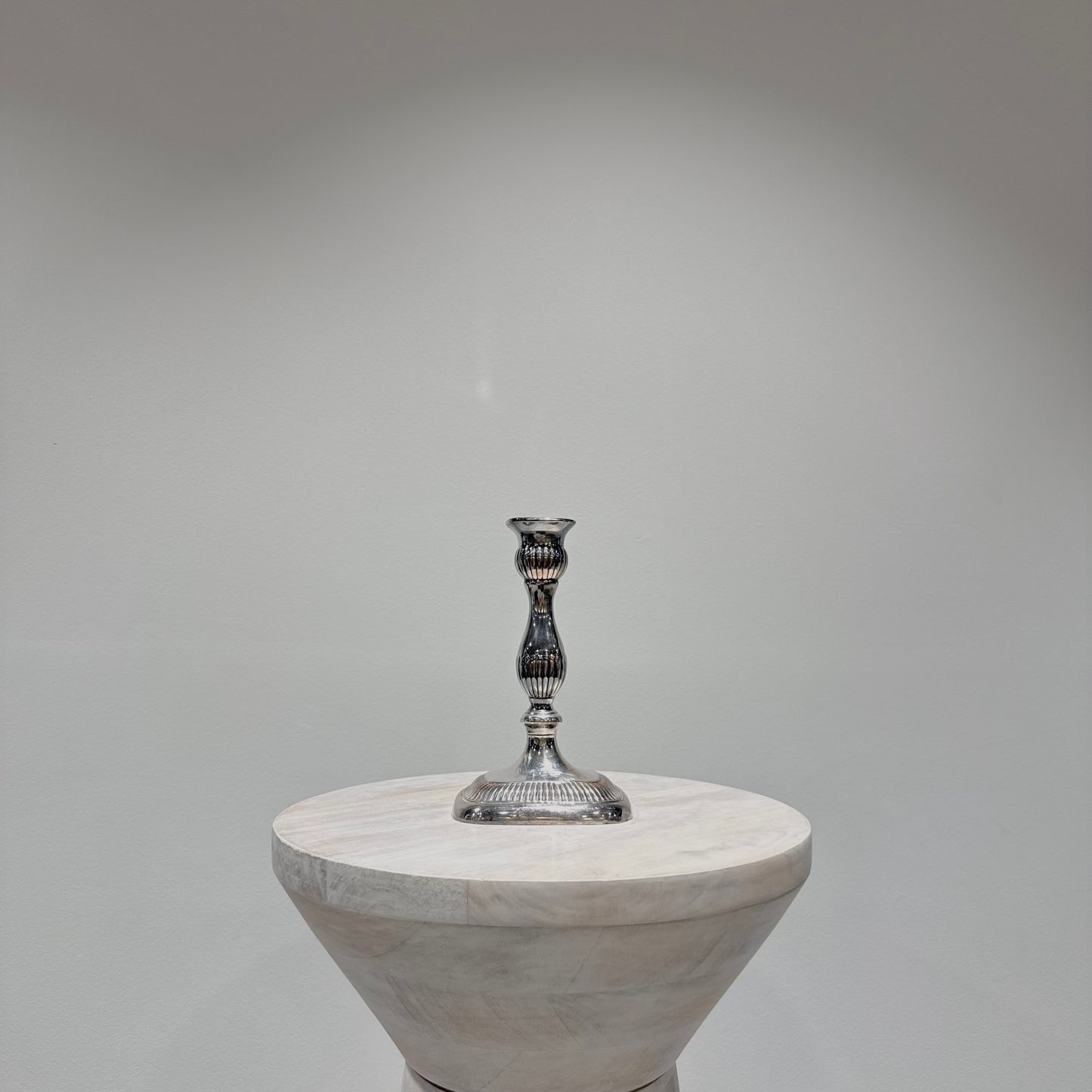 Silver Fluted Candlestick