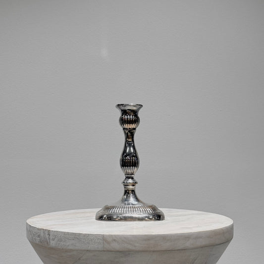 Silver Fluted Candlestick