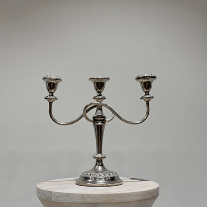 Silver Three Arm Candelabra - Tall