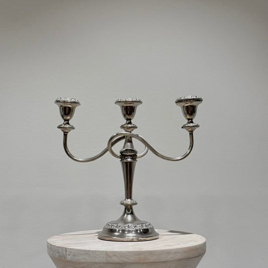 Silver Three Arm Candelabra - Tall