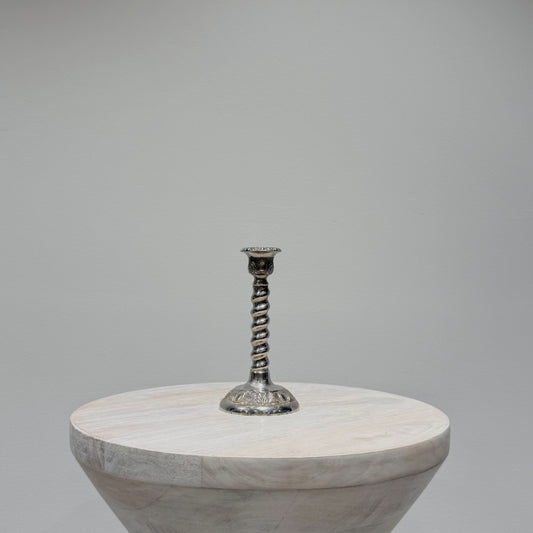 Twisted Silver Candlestick