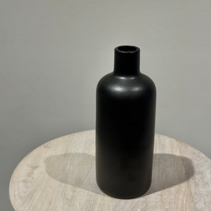 Black Ceramic Bud Vase - Tall