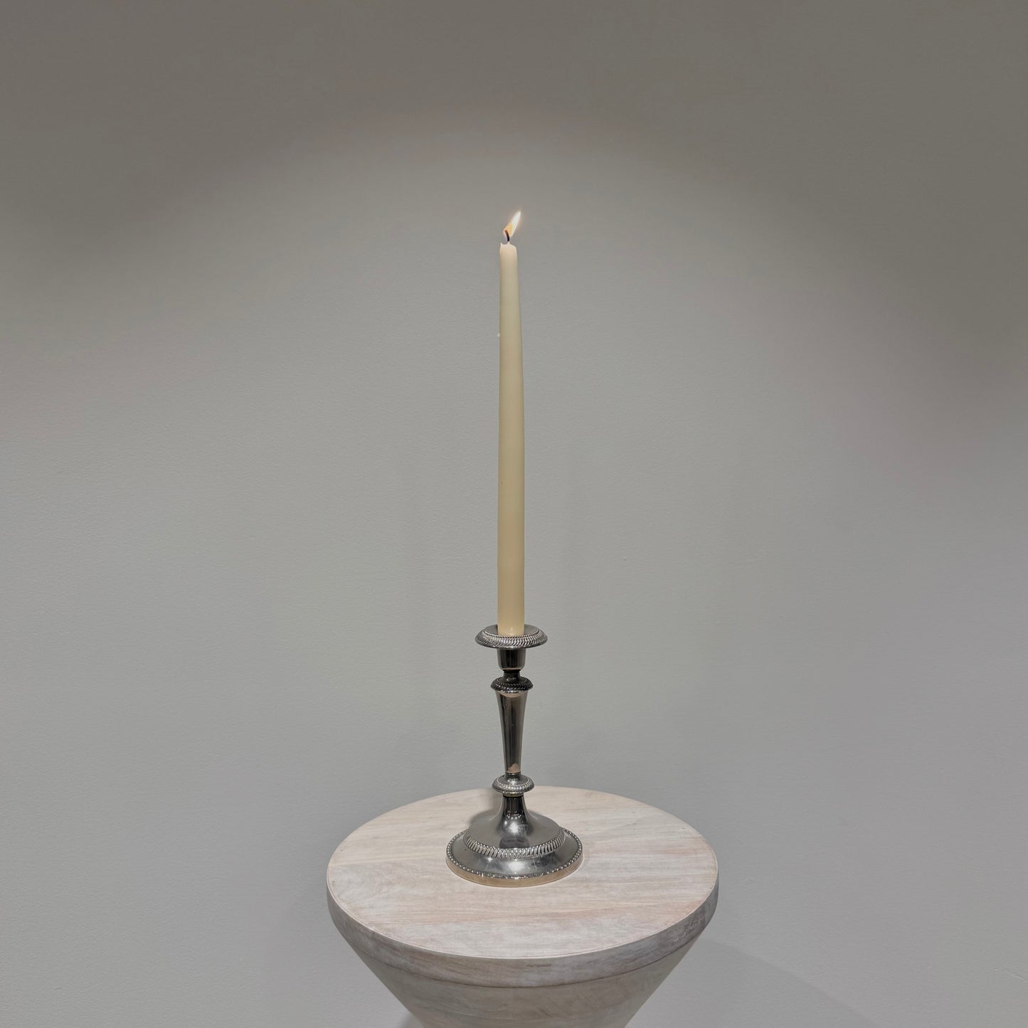 Silver Beaded Candlestick