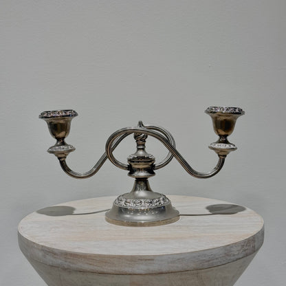 Silver Loop Arm Candelabra - Low