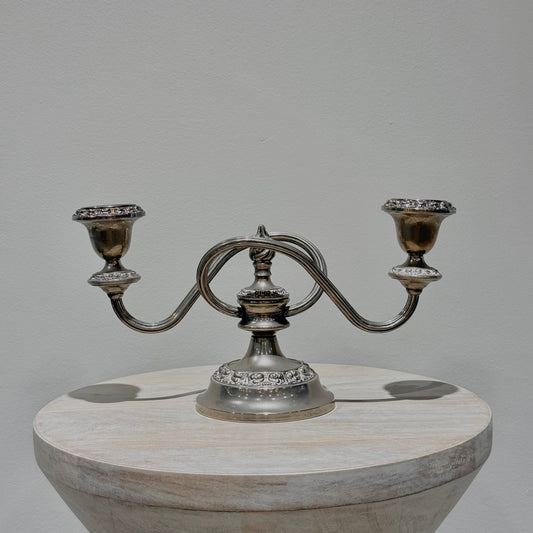 Silver Loop Arm Candelabra - Low