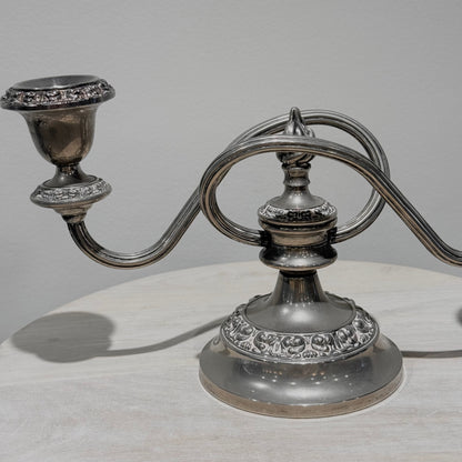 Silver Loop Arm Candelabra - Low