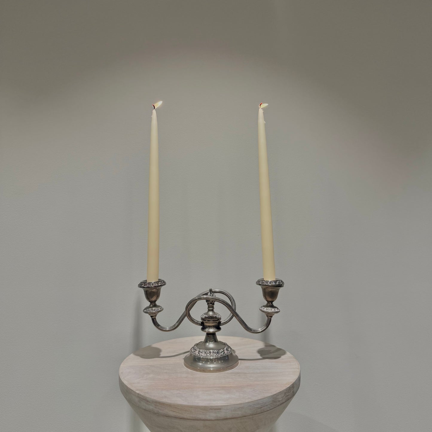 Silver Loop Arm Candelabra - Low