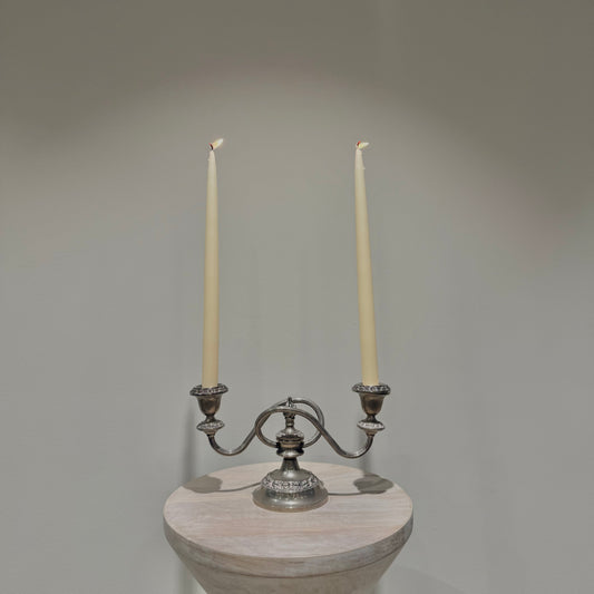 Silver Loop Arm Candelabra - Low