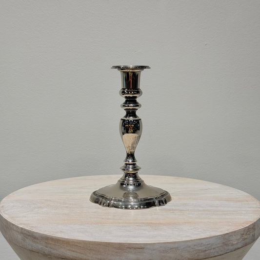 Silver Turned Candlestick