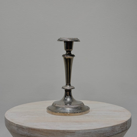 Silver Beaded Candlestick