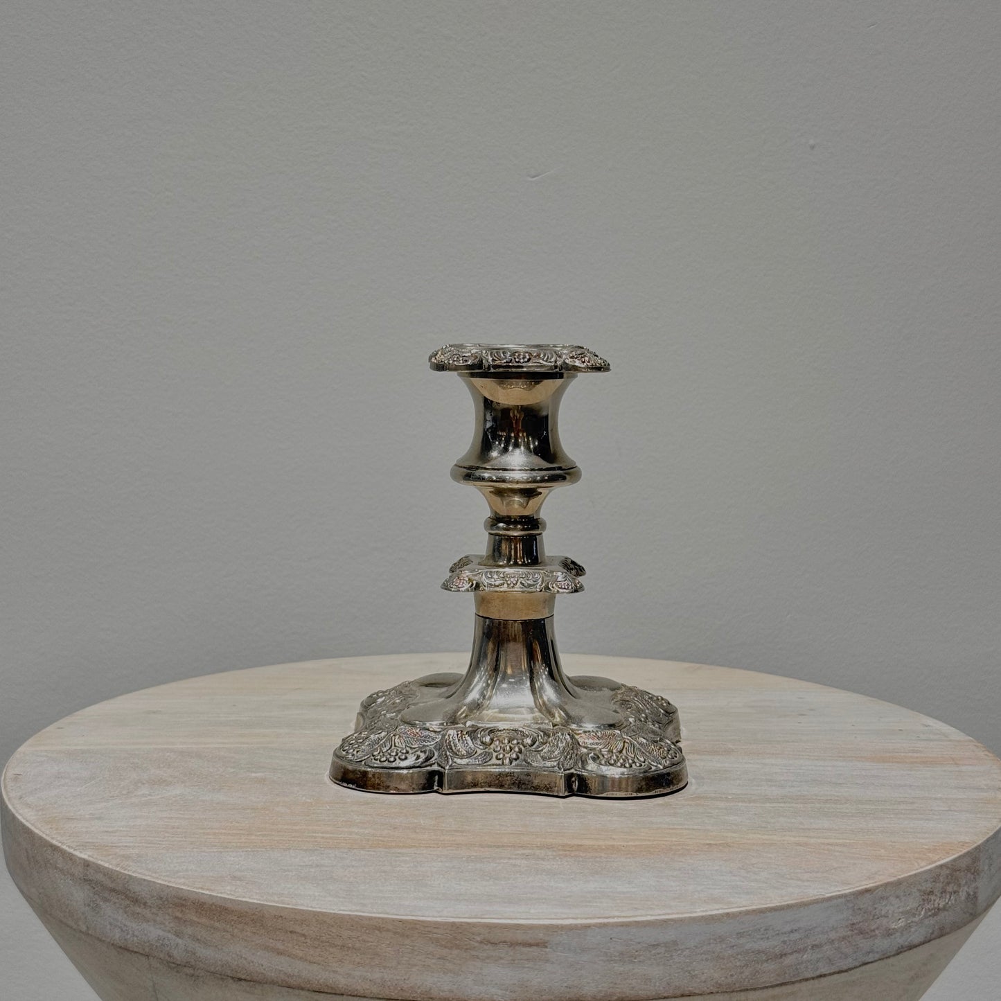 Silver Floral Candlestick