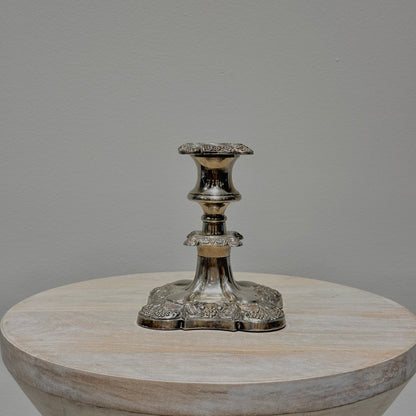 Silver Floral Candlestick