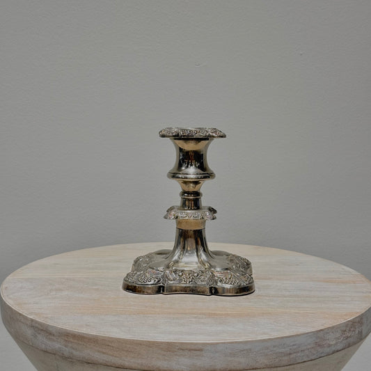 Silver Floral Candlestick