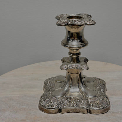 Silver Floral Candlestick