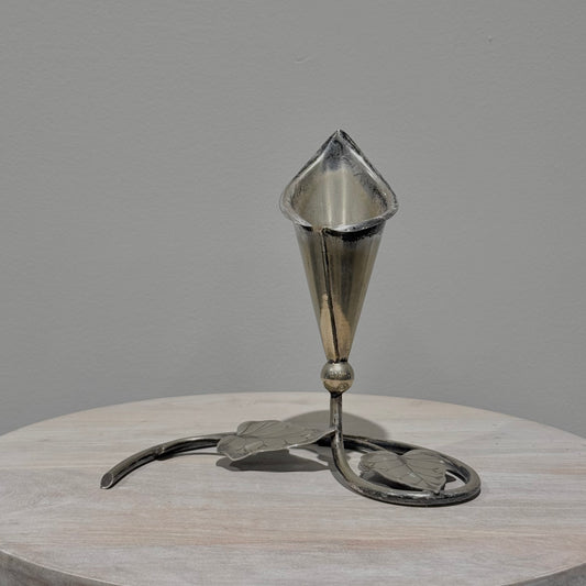 Silver Lily Leaf Bud Vase