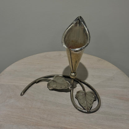 Silver Lily Leaf Bud Vase
