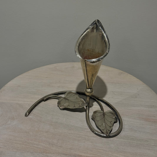 Silver Lily Leaf Bud Vase