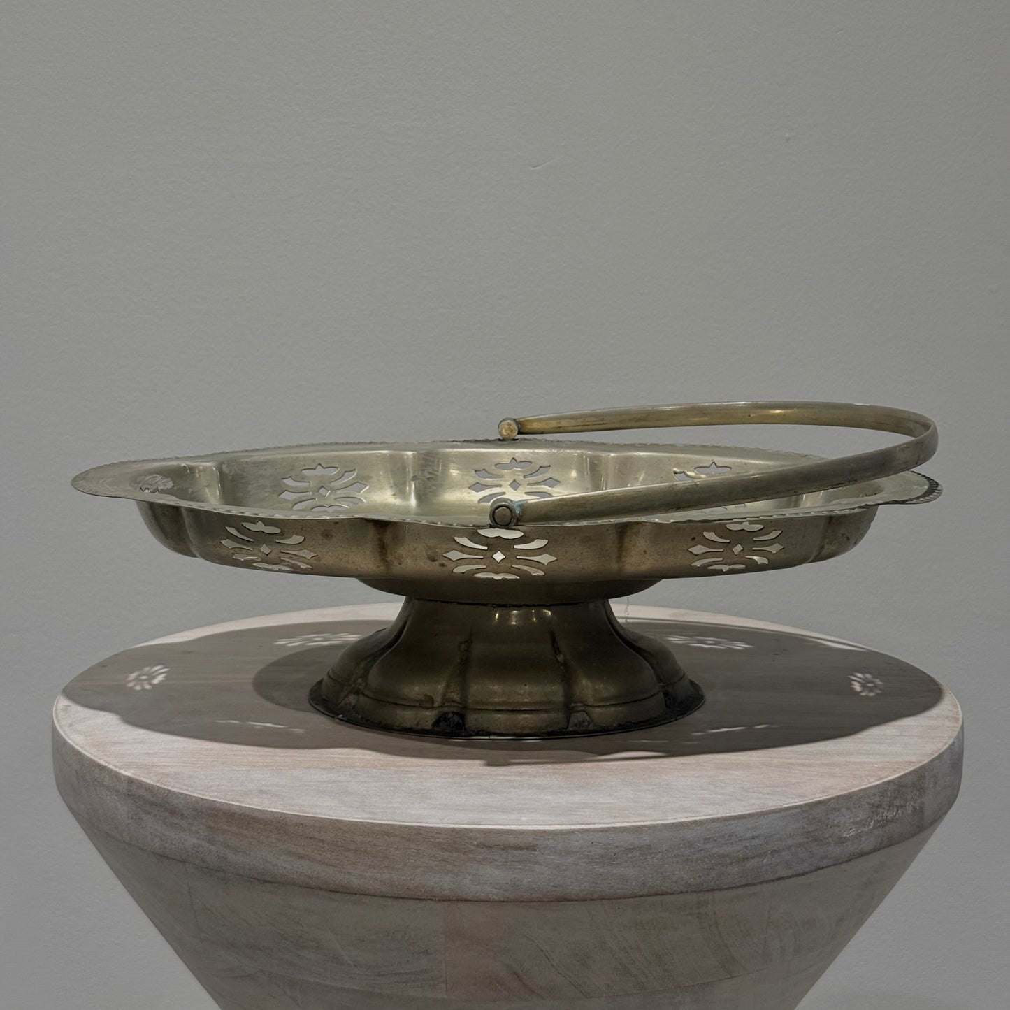 Brass Pierced Pedestal Bowl
