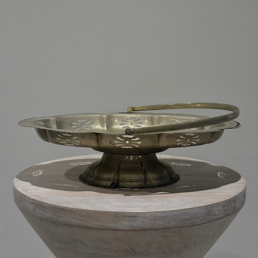 Brass Pierced Pedestal Bowl