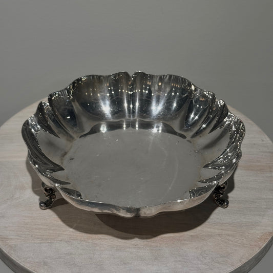 Silver Footed Scalloped Bowl