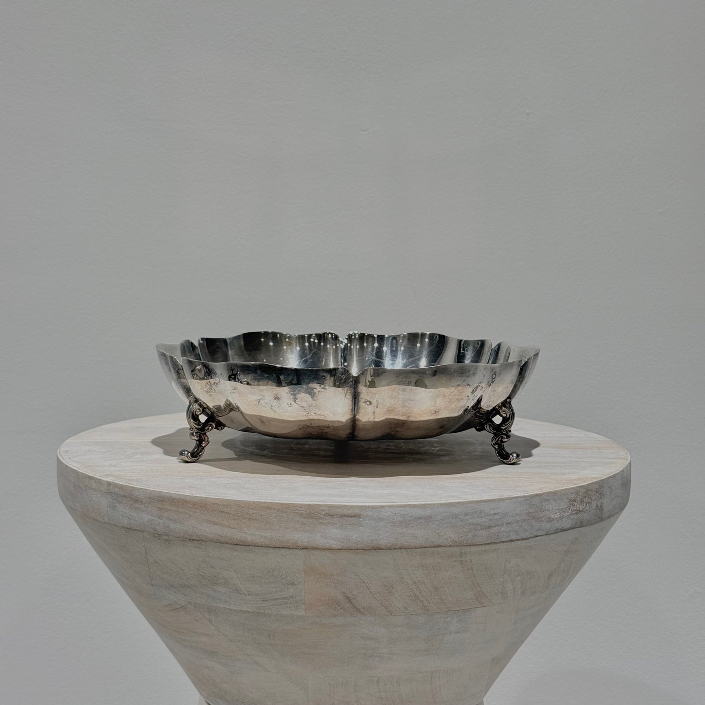 Silver Footed Scalloped Bowl