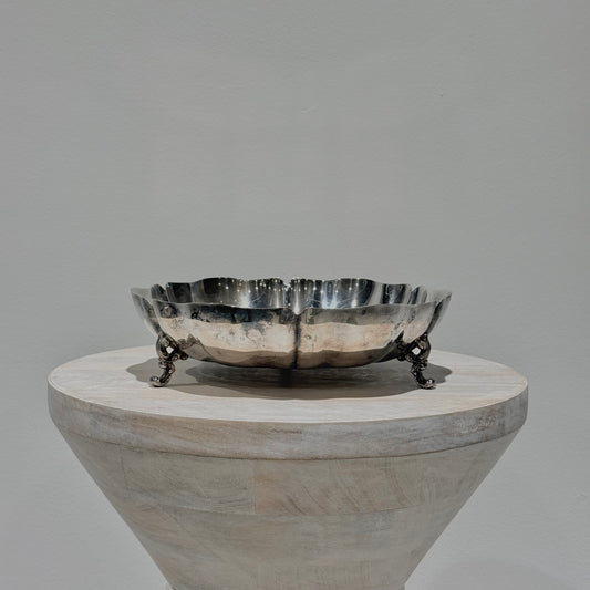Silver Footed Scalloped Bowl