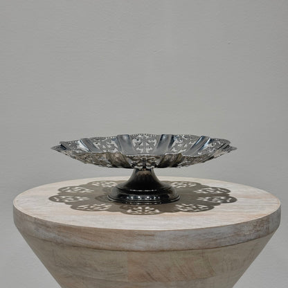 Silver Pierced Pedestal Bowl