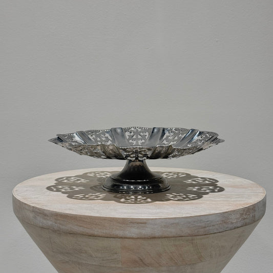 Silver Pierced Pedestal Bowl