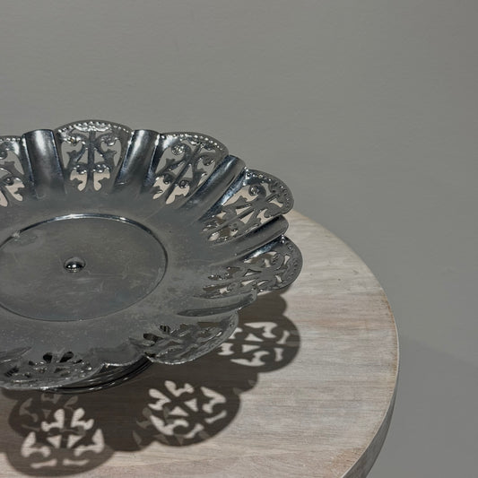 Silver Pierced Pedestal Bowl