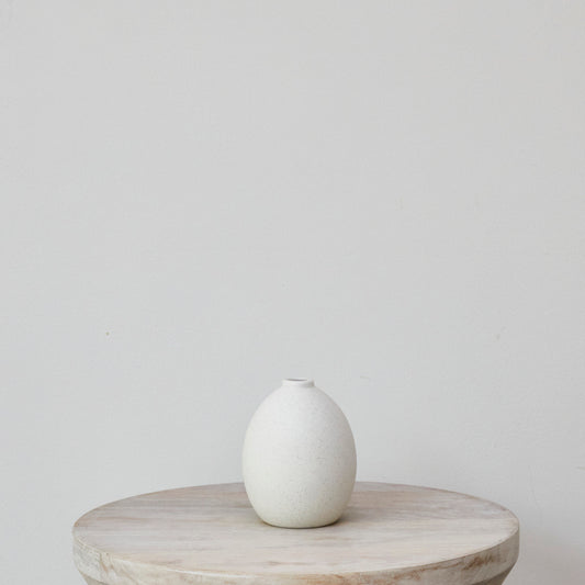 White Ceramic Bud Vase - Low I
